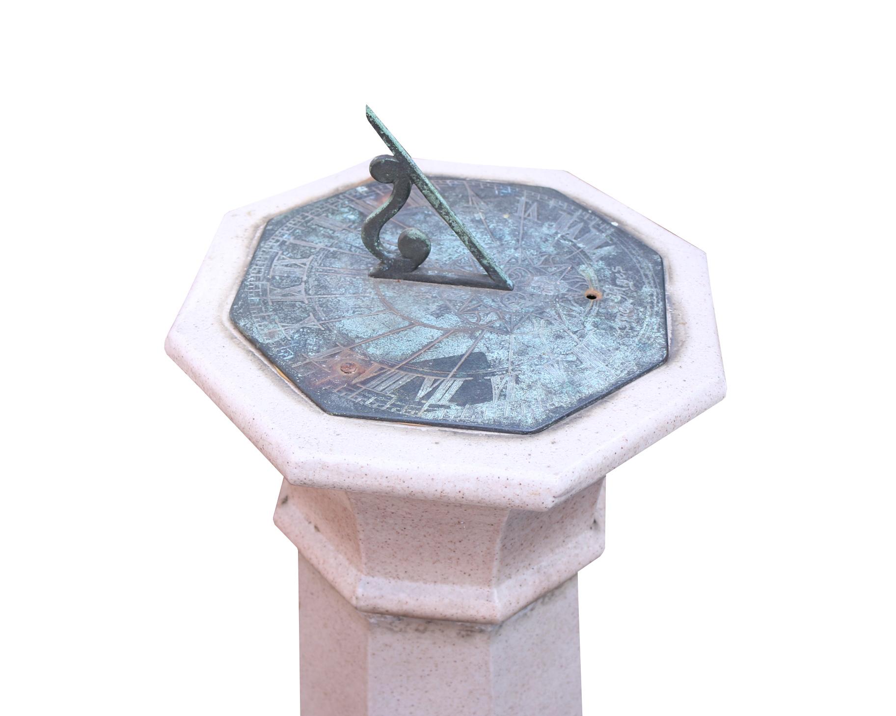 20th Century Lefco Glazed Ceramic Sundial