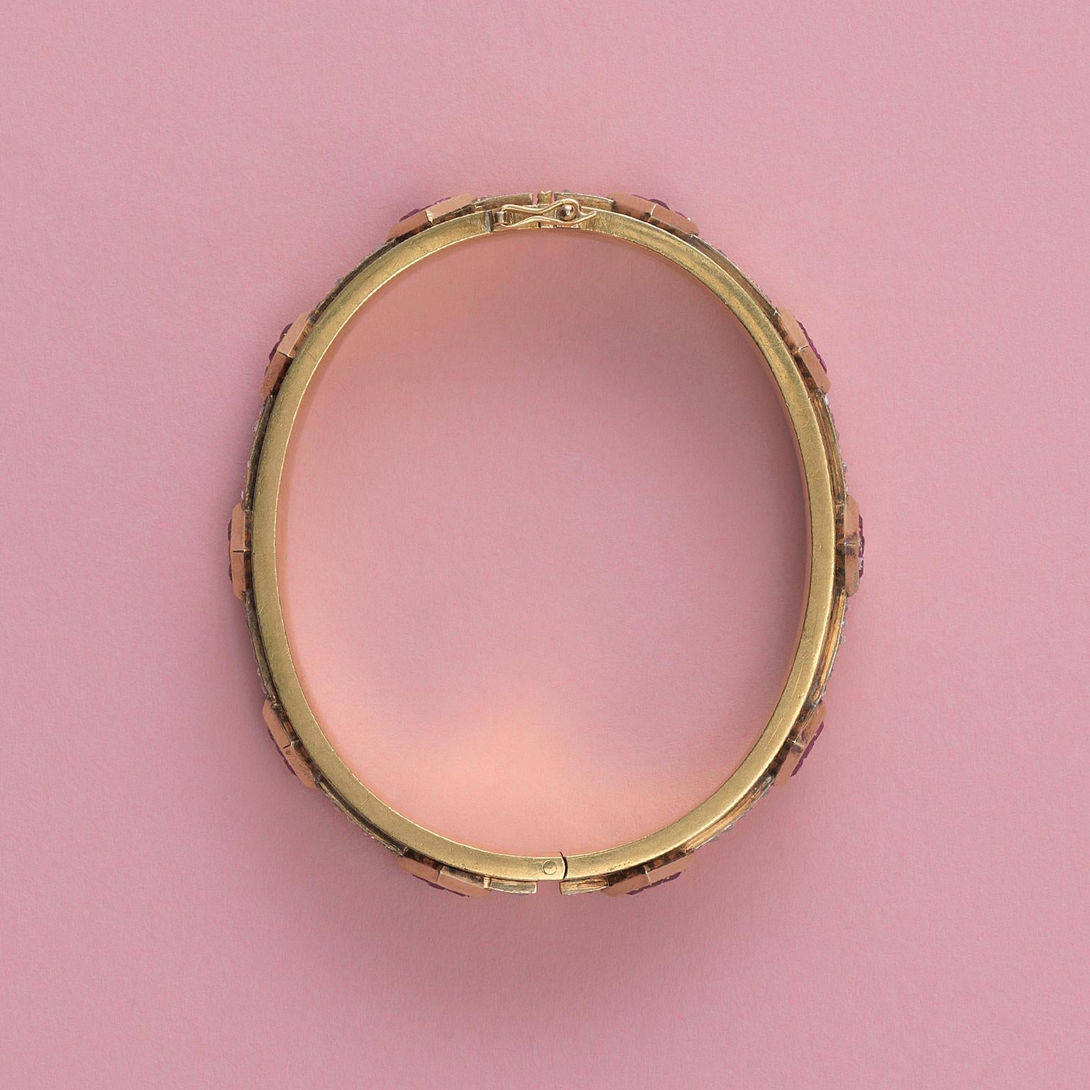 Armreif aus Gold und Rubin mit Diamanten von Lefebvre (Napoleon III.)