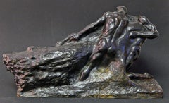 "L'Effort", gran bronce art déco con desnudos masculinos en causa común