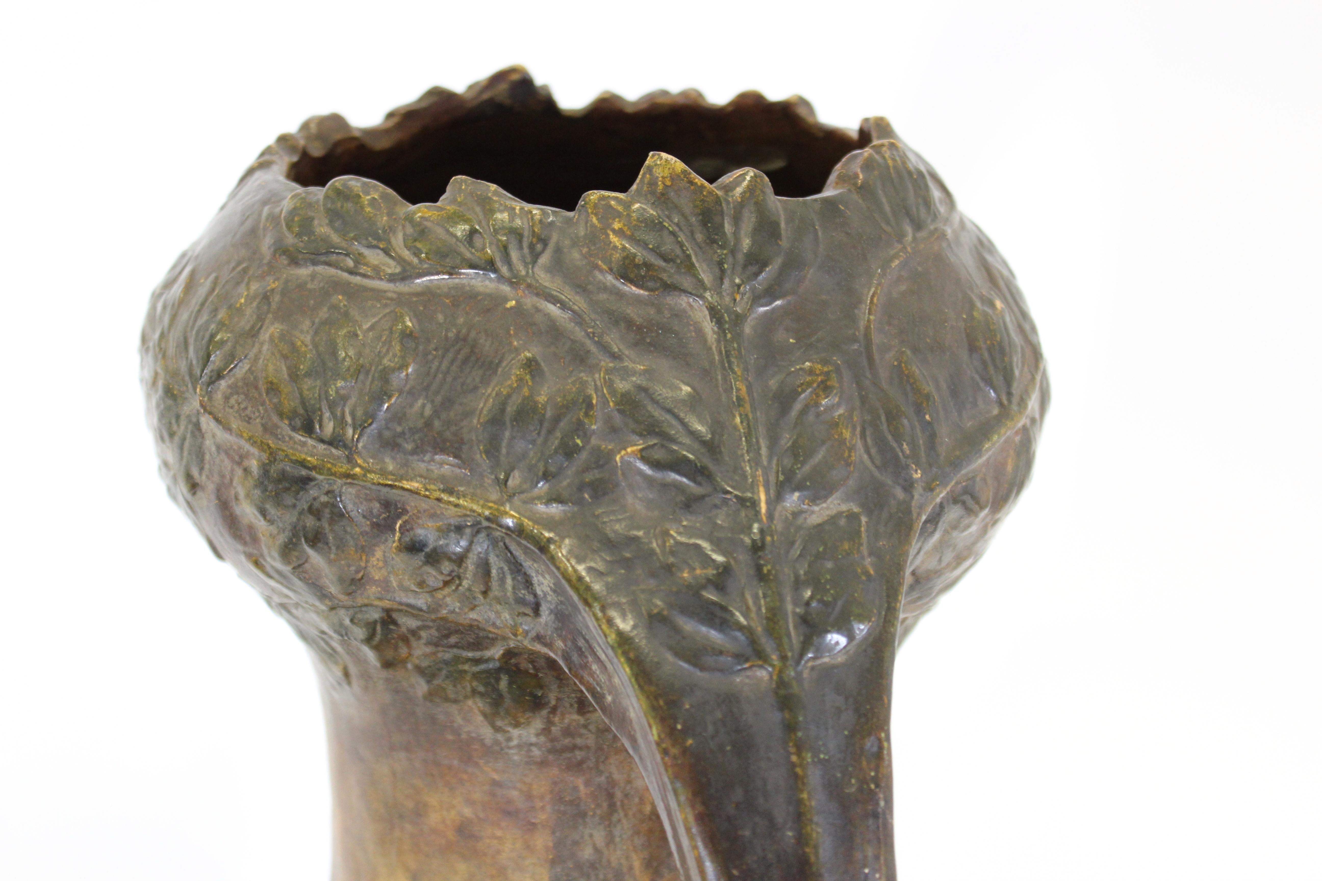 Lefont for Friedrich Goldscheider Viennese Art Nouveau Exhibition Vase For Sale 3