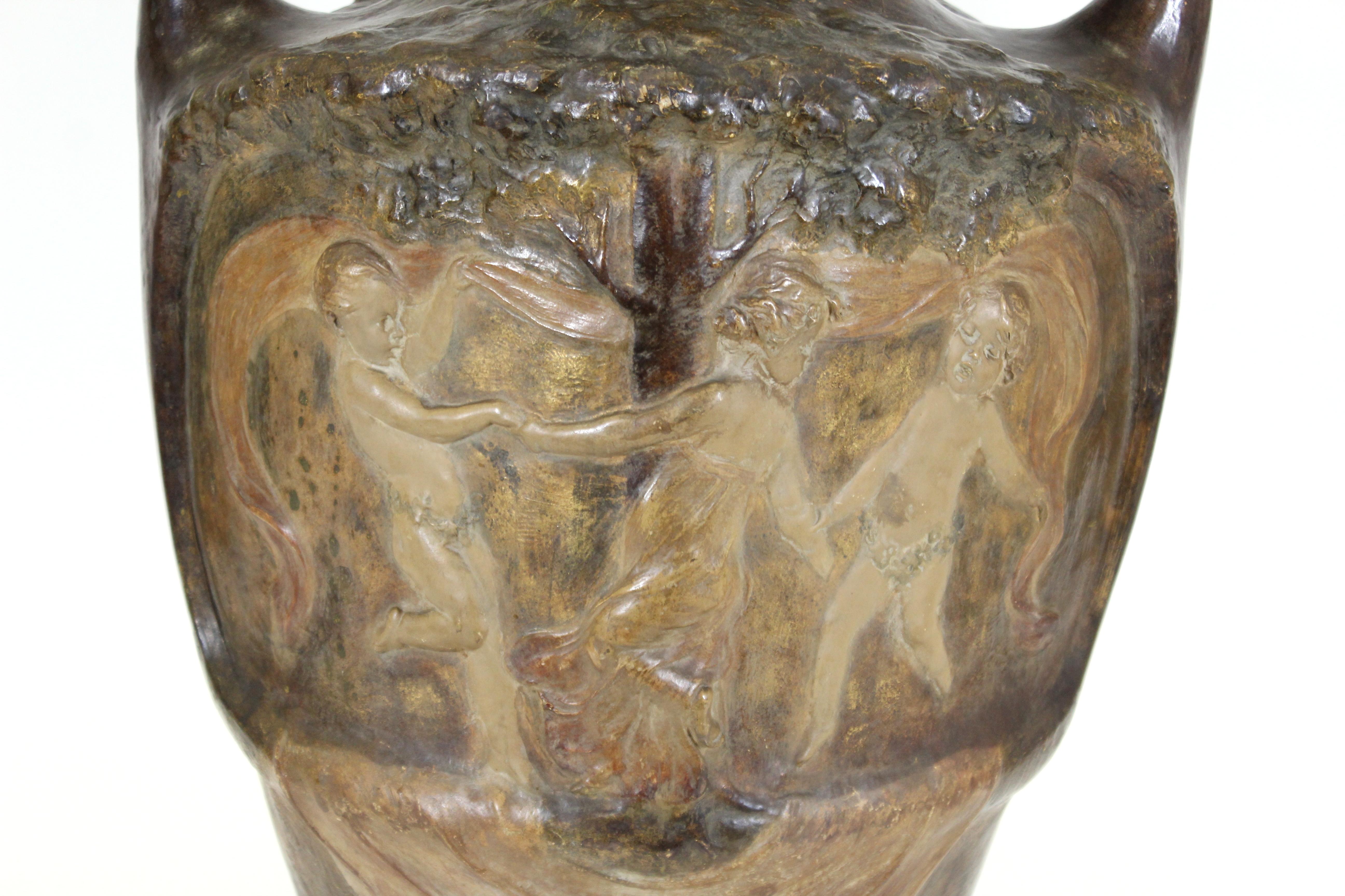 Lefont for Friedrich Goldscheider Viennese Art Nouveau Exhibition Vase For Sale 1
