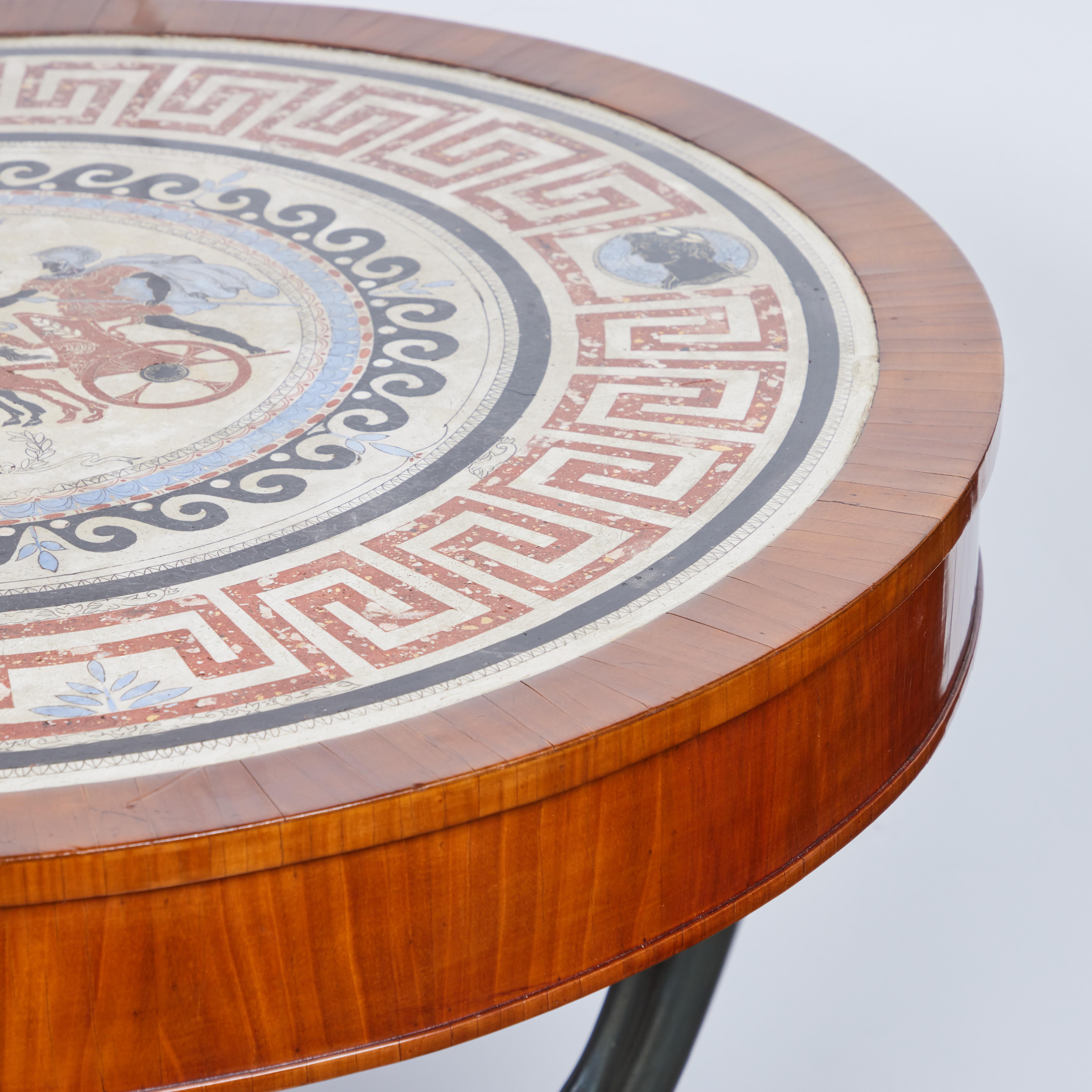 Hand-Carved Left and Right Scagliola Top Tables For Sale