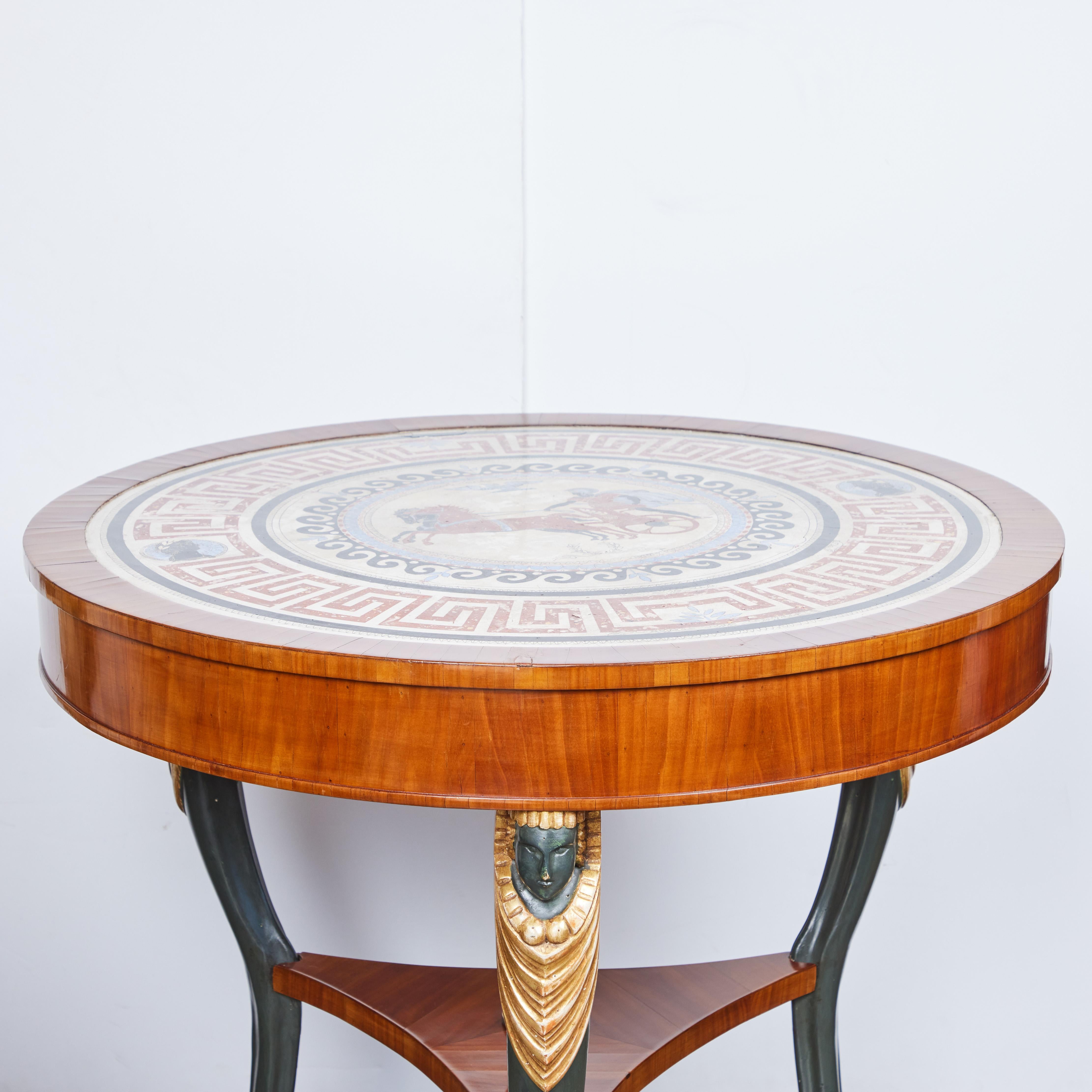 Links und rechts Tische mit Scagliola-Platte (Spätes 19. Jahrhundert) im Angebot