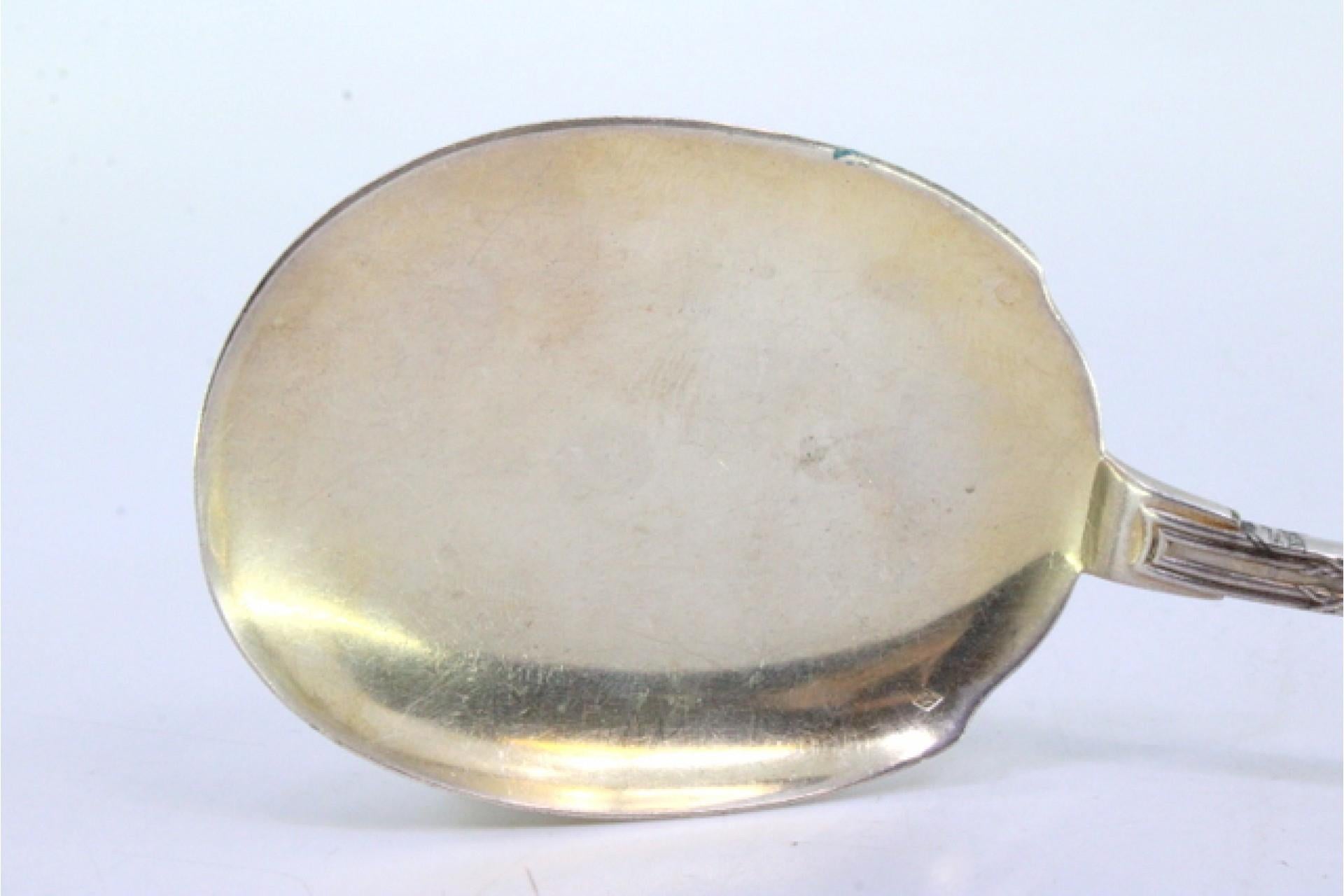 Left-handed silver ice cream scoop with grooved handle and monogram Silver en venta