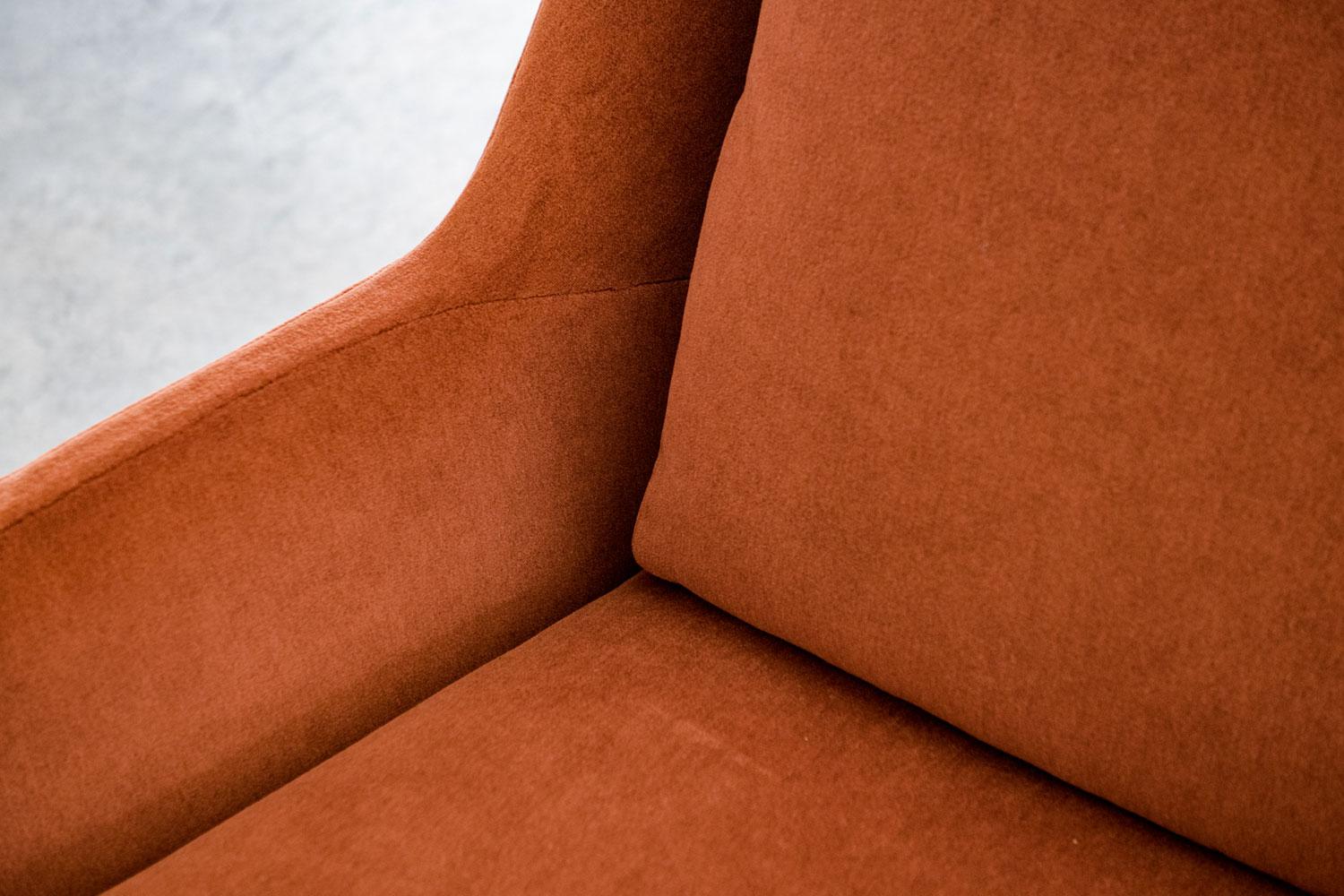 rust colored chaise lounge