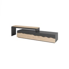 Woodland Left Side Extensible TV Cabinet with 3 Drawers - Lacquered Finishing