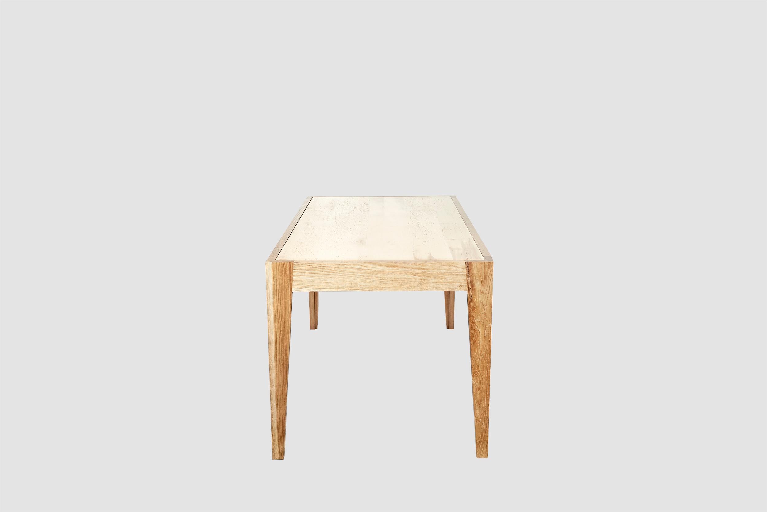 Italian Leftover Table in Maple and Oak Solid Wood by Studio F For Sale