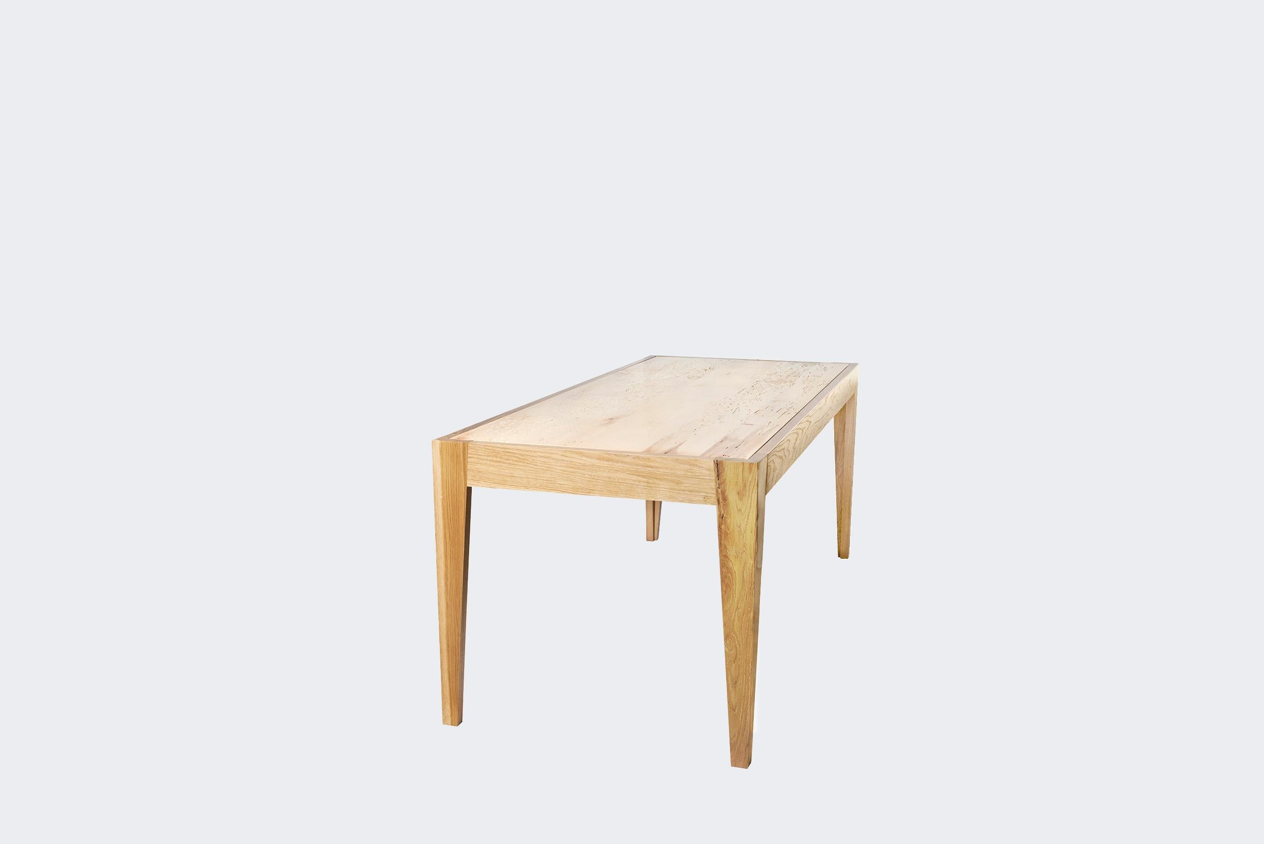 Woodwork Leftover Table in Maple and Oak Solid Wood by Studio F For Sale