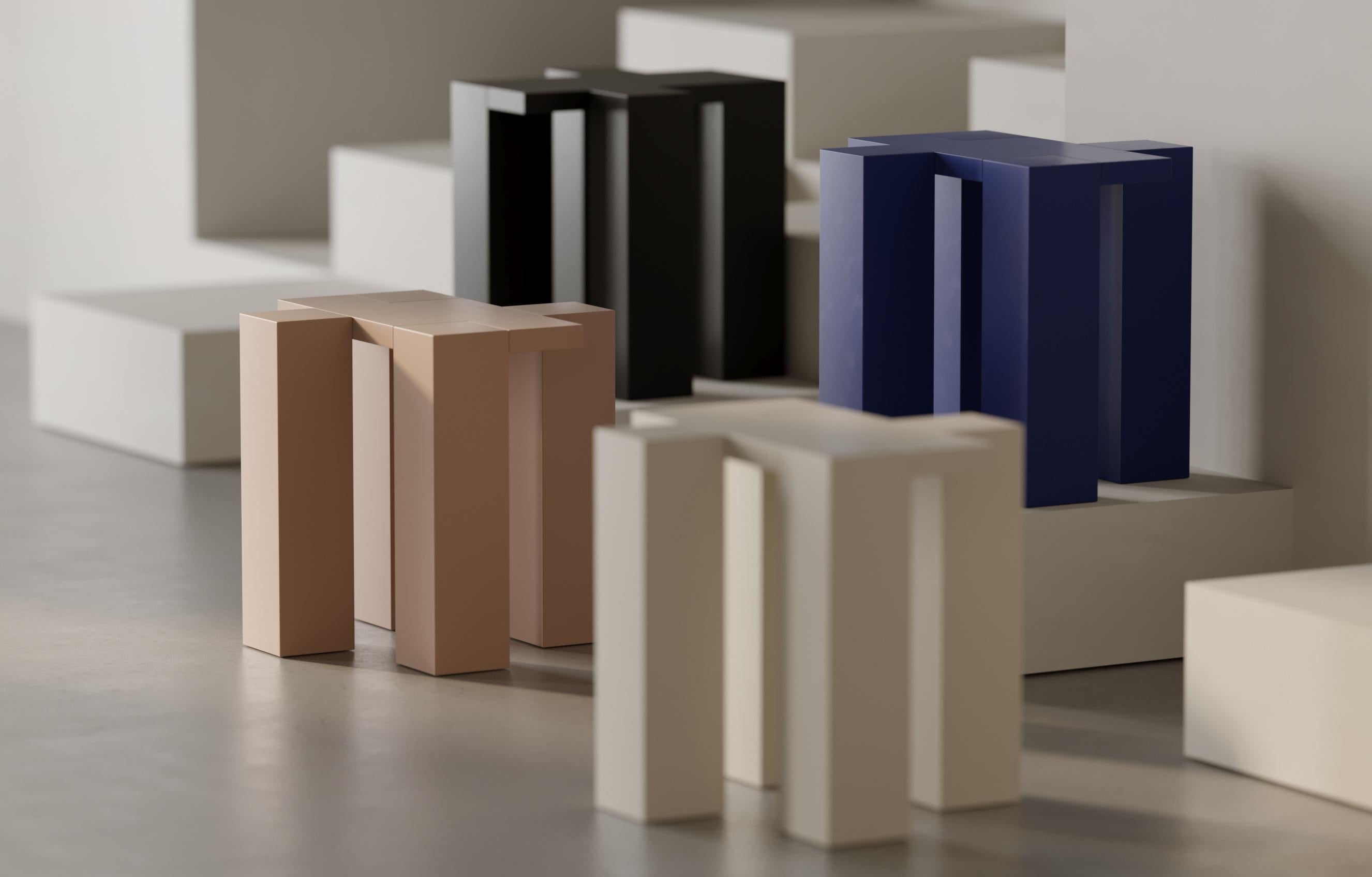 Turco Tavolino Leg laccato blu chiaro di Hermhaus in vendita