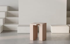 Leg Side Table Salmon Lacquered by Hermhaus