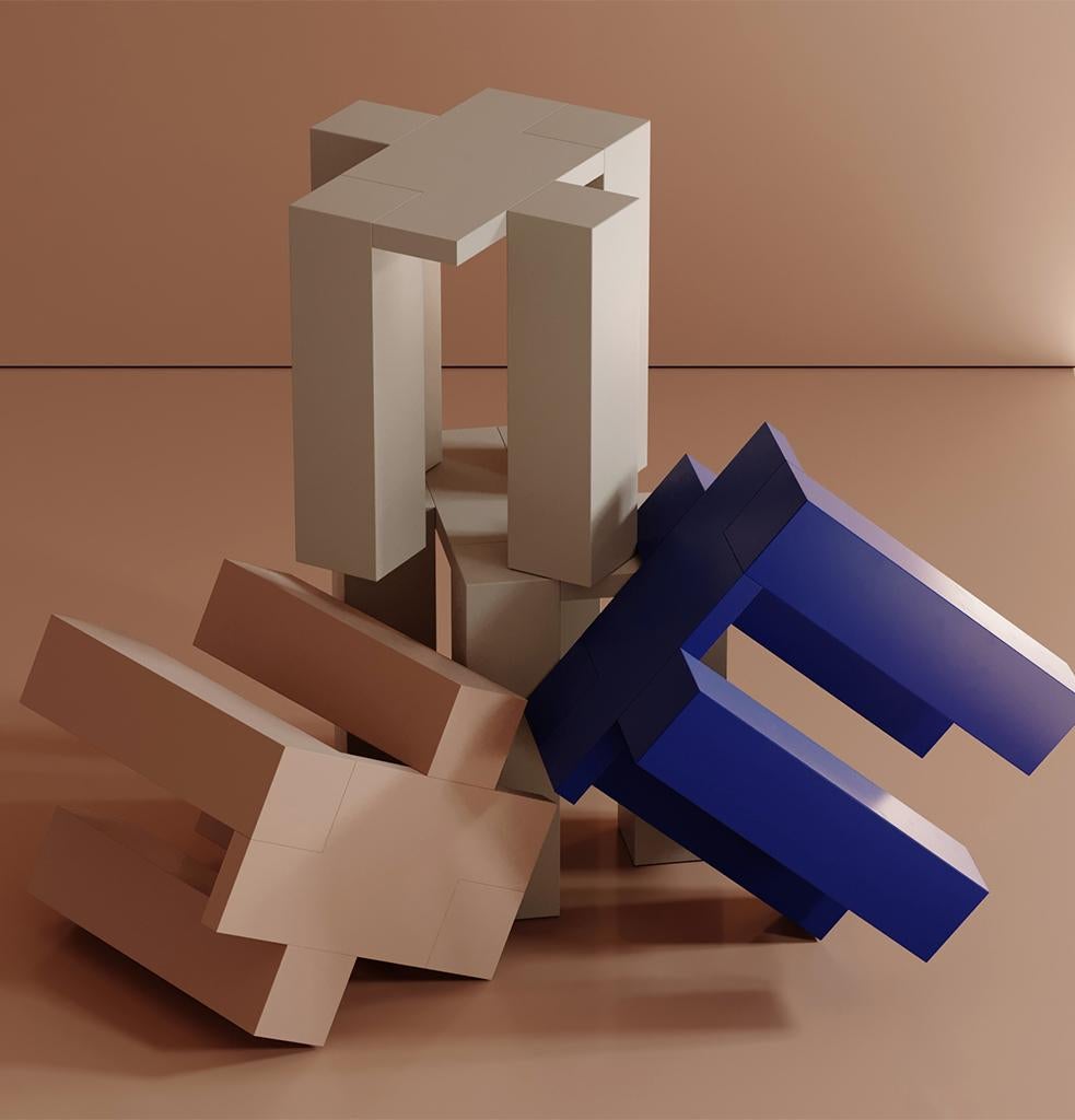 Table d'appoint Sax laquée bleu par Hermhaus Neuf - En vente à istanbul, TR