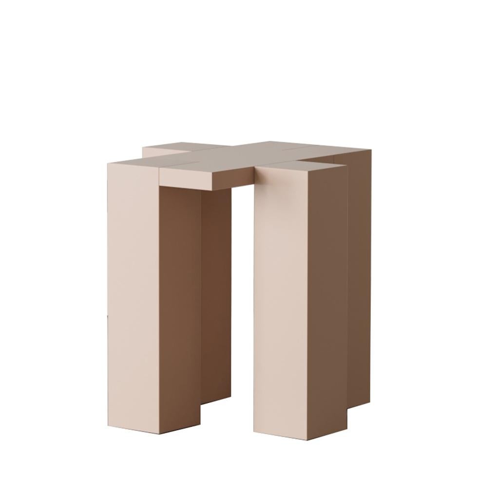 Bois Table d'appoint Sax laquée bleu par Hermhaus en vente