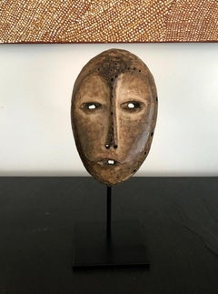 Lega Bwami Society Mask on Display Stand with Provenance