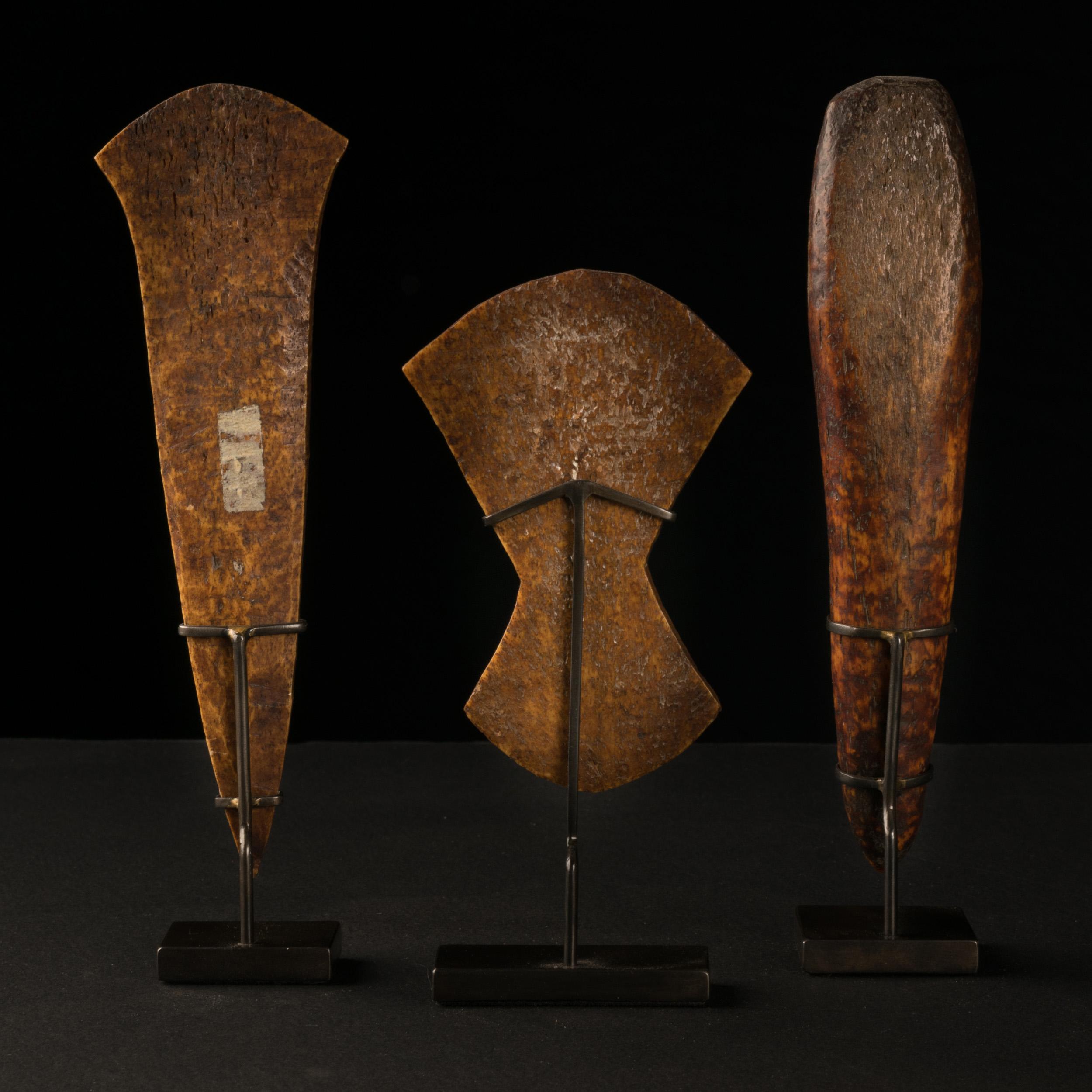 Set of three rare ceremonial hammers.