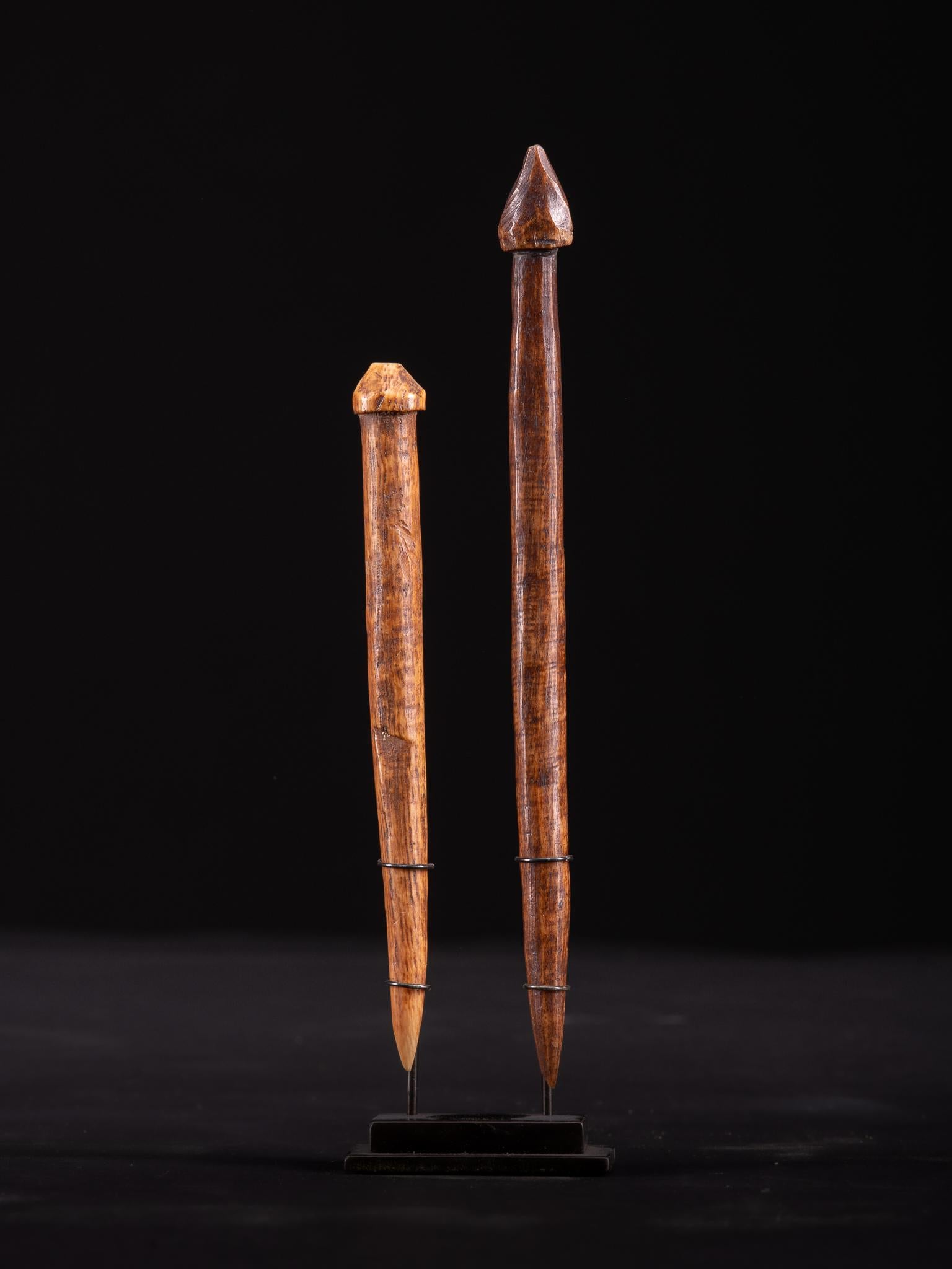 Lega people, DRC, two ceremonial bone hairpins from the Lega people in DRC.