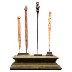 Lega People, DRC, Two Ceremonial Bone Hairpins from the Lega People in DRC