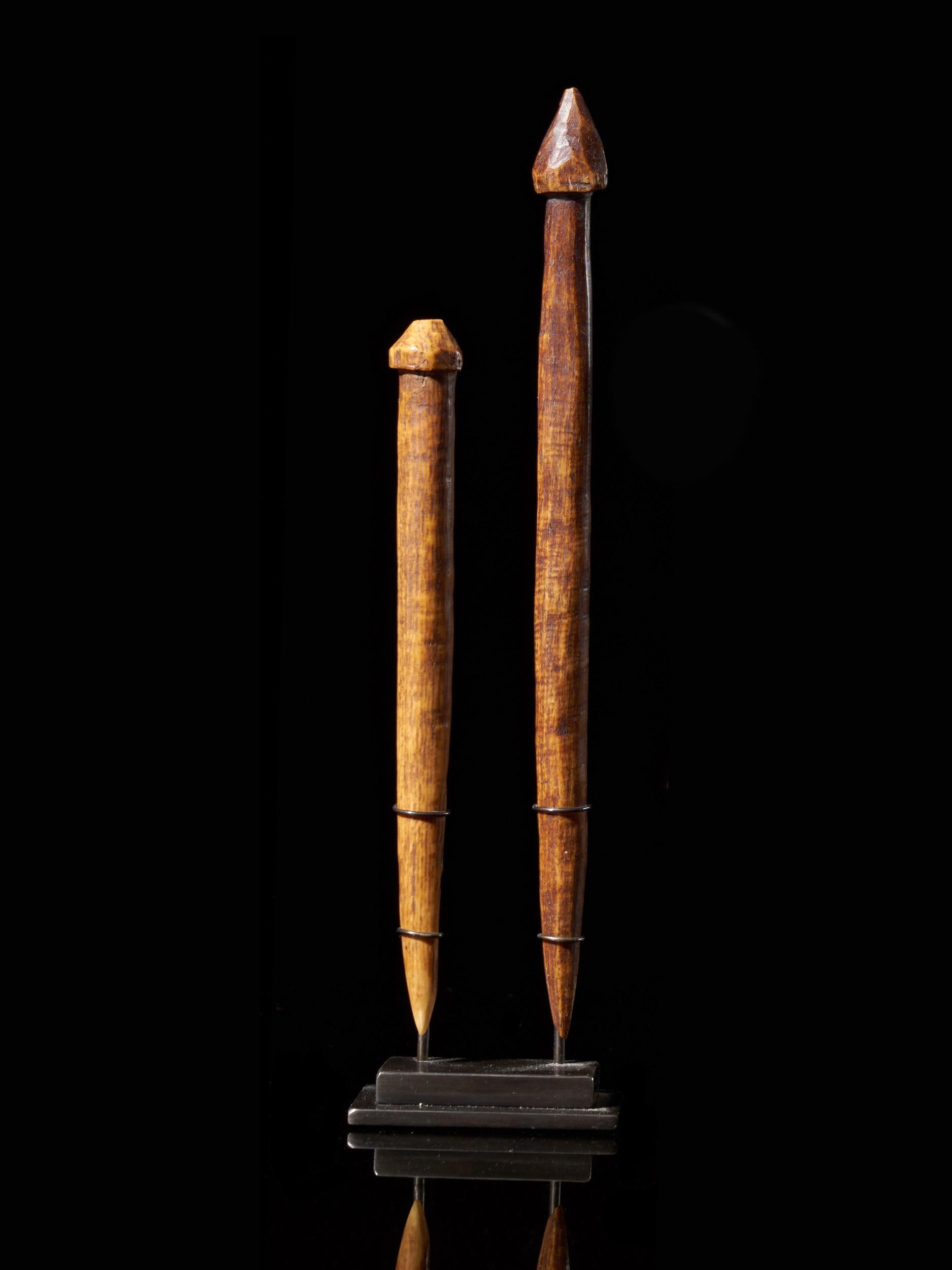 Congolese Lega People, DRC, Two Ceremonial Bone Hairpins from the Lega People in DRC