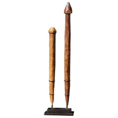 Lega People, DRC, Two Ceremonial Bone Hairpins from the Lega People in DRC