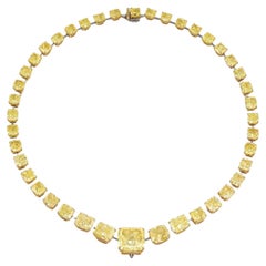 LEGACY 100 Carat Fancy Yellow Diamond Necklace  12 Carat Center  GIA