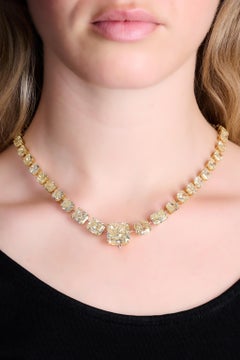 LEGACY 100 Carat Fancy Yellow Diamond Necklace  12 Carat Center  GIA