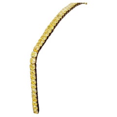 LEGACY 28-Carat Radiant Cut Diamond Line Bracelet  Fancy Yellow  GIA