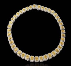 LEGACY 45 Carat Fancy Yellow Diamond Tennis Chain  Natural diamonds