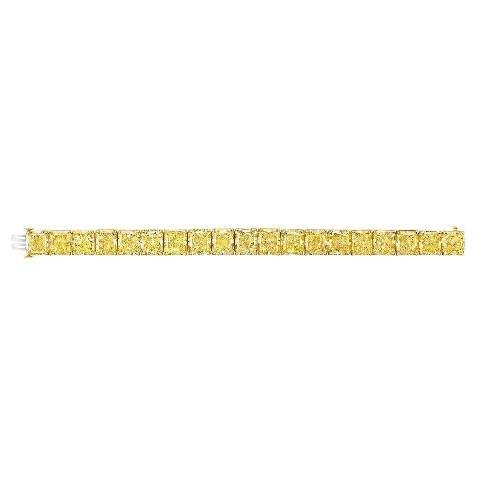 LEGACY Diamants naturels de 45 carats de couleur jaune fantaisie taille radiant en vente 2