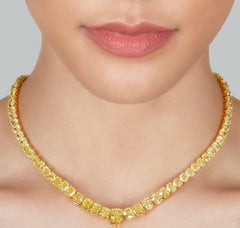 LEGACY 45-Carat Graduated Fancy Intense Yellow Diamond Rivière Necklace