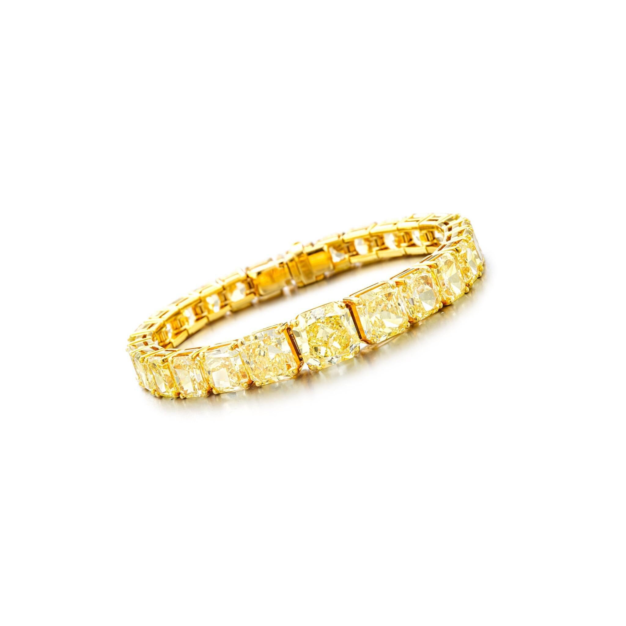 LEGACY 55 Carat  Diamants naturels de taille coussin de couleur jaune fantaisie certifiés GIA en vente 9
