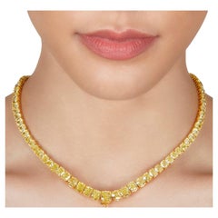 LEGACY 55 Carat Graduated Fancy Yellow Diamond Rivière Necklace
