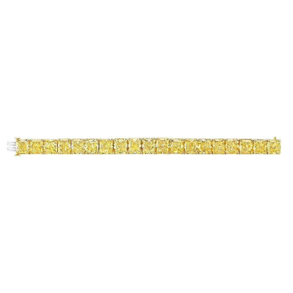 LEGACY Diamants naturels de 75 carats de couleur jaune fantaisie taille radiant Unisexe en vente