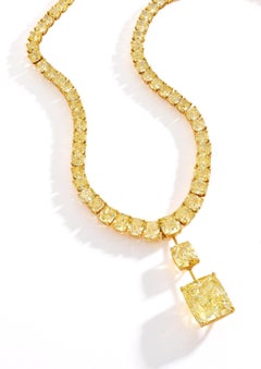 LEGACY 90 CARAT Fancy Yellow Diamond Necklace High Jewelry Collection GIA