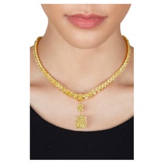 LEGACY 90 CARAT Fancy Yellow Diamond Necklace High Jewelry Collection GIA