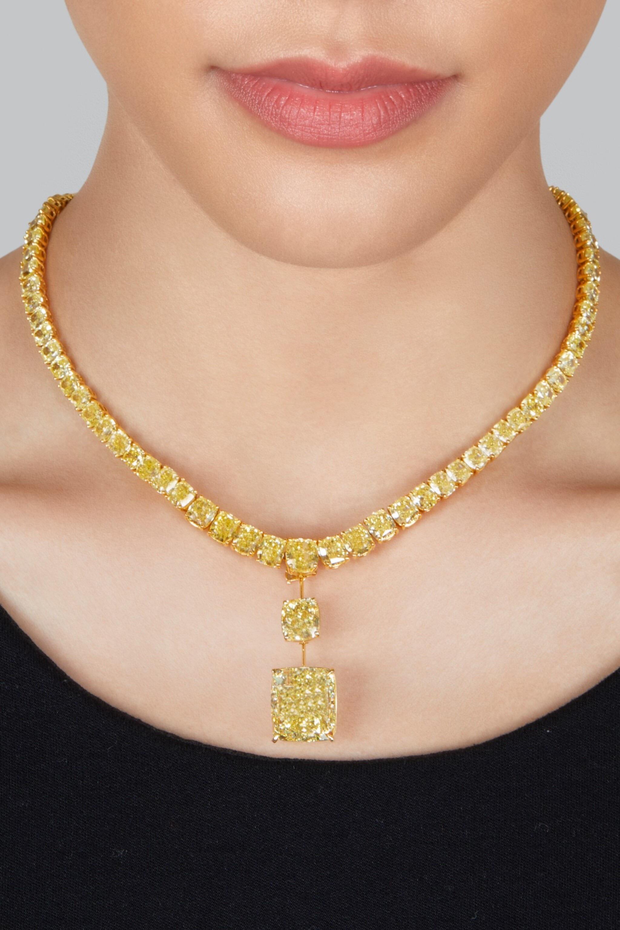 Moderno LEGACY 90 CARATI Collana con diamanti gialli fantasia Collection'S in vendita