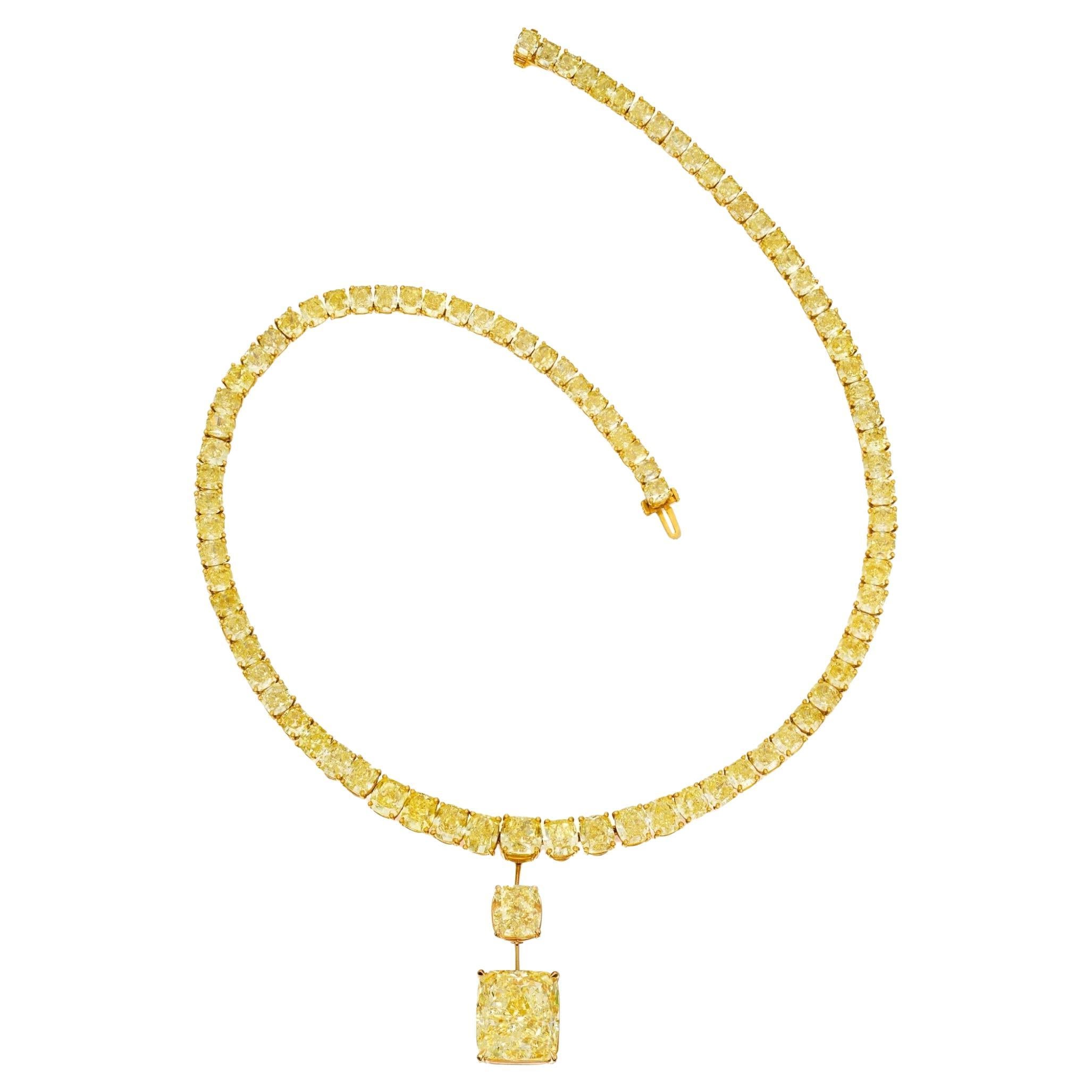 LEGACY Collar de 90 Quilates de Diamantes Amarillos Fancy Colección Alta Joyería GIA