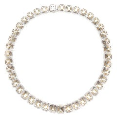 LEGACY  90 Carats Fancy Intense Yellow Cushion Cut Diamond Tennis Chain