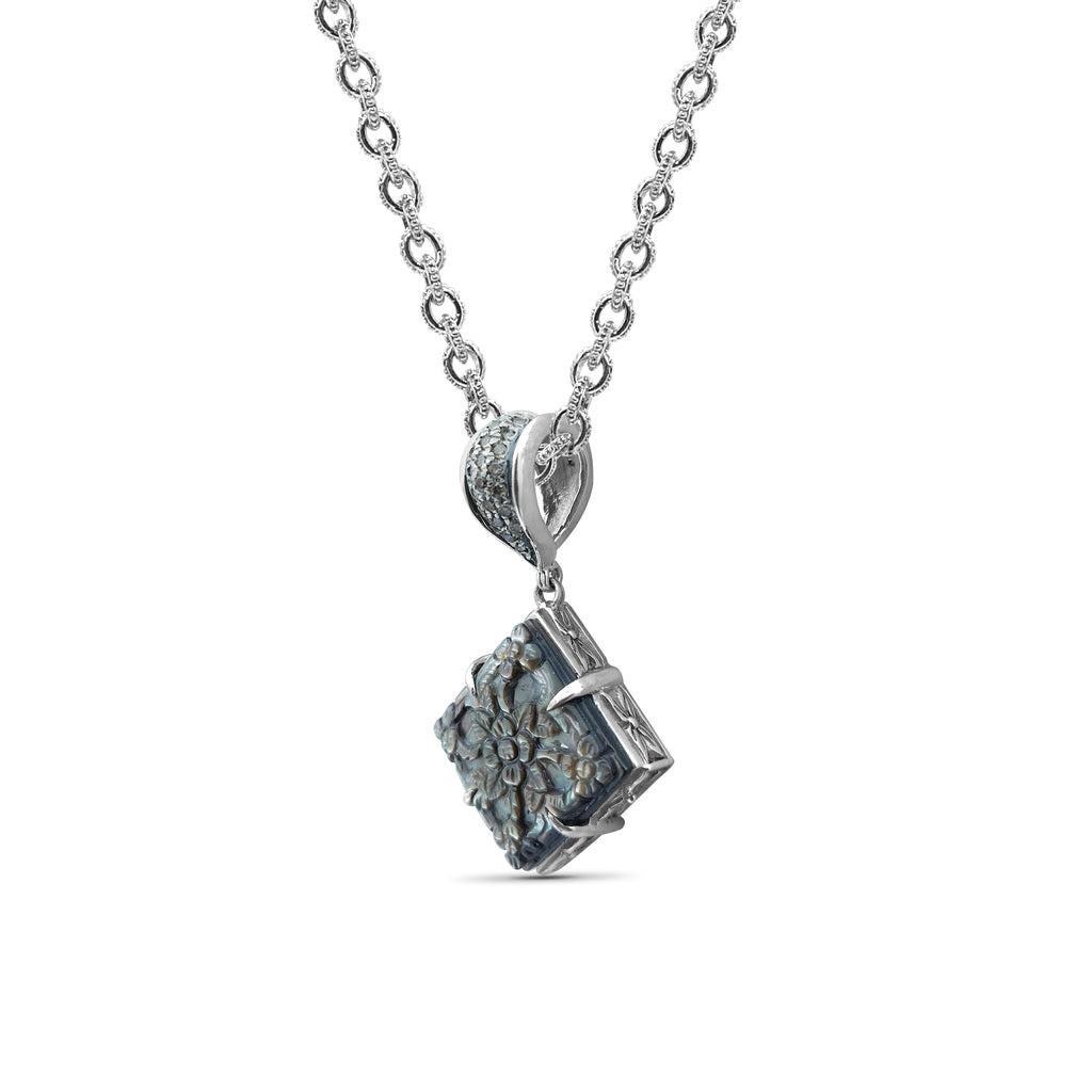 Legacy Kollektion Tahiti-Perlmutt-Anhänger mit Diamantschnitzerei im Zustand „Neu“ im Angebot in Lyndhurst, NJ