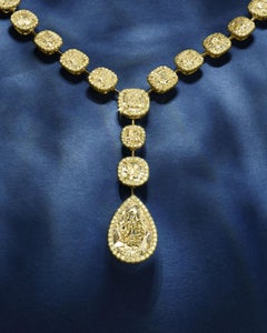 LEGACY GIA 65 carats Fancy Yellow 12 Carat Pear Drop Red carpet Exclusive