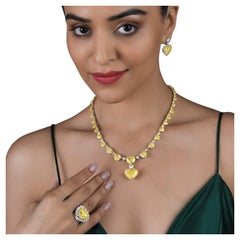 LEGACY GIA 80 Carat Fancy yellow  heart diamond necklace 12 Carat Center