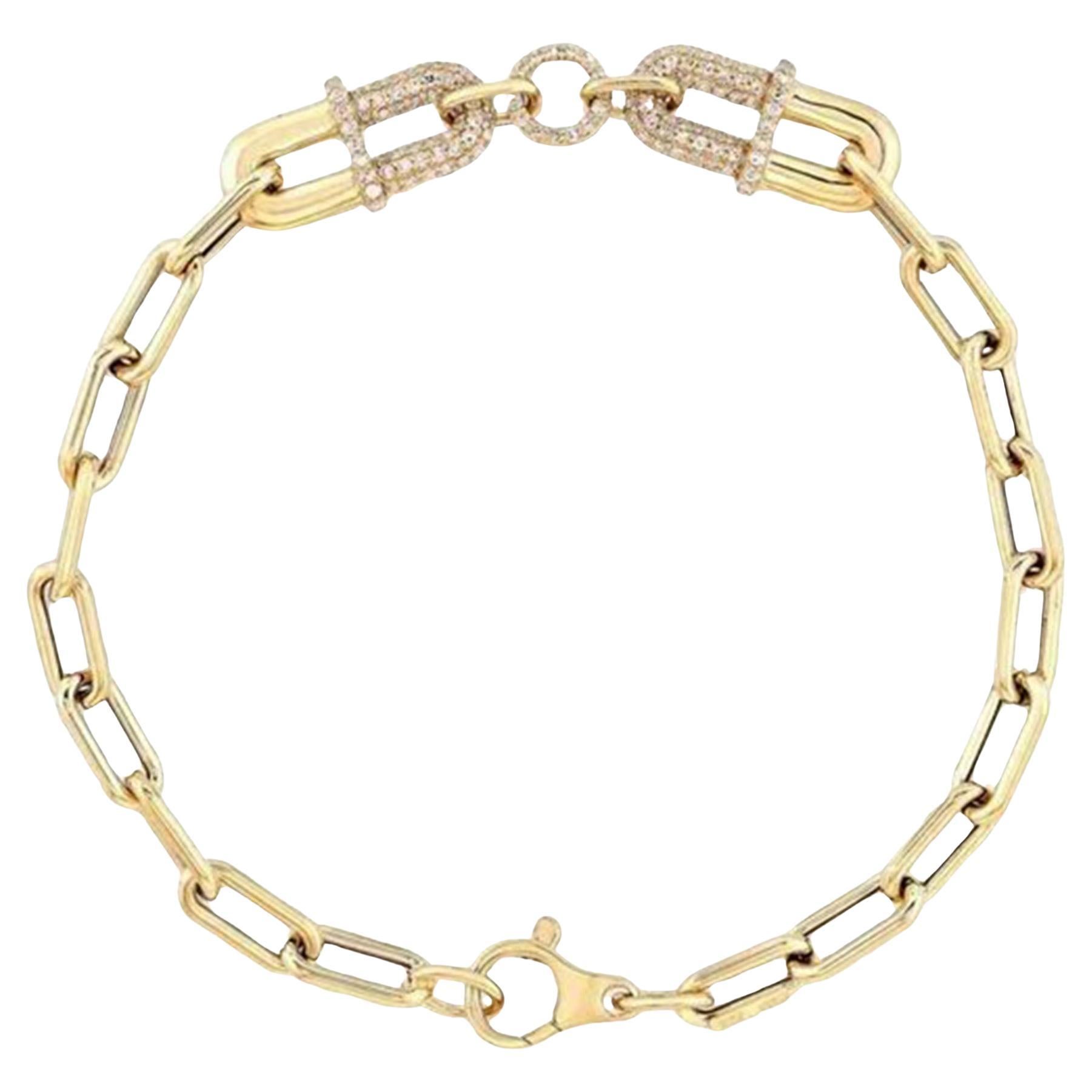 Legacy Link 14K (or 18k upon request) Yellow Gold Diamond Bracelet