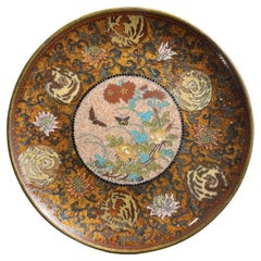 Legacy of Elegance: 19th C. Japanese Cloisonné Enamel Plate Namikawa Yasuyuki