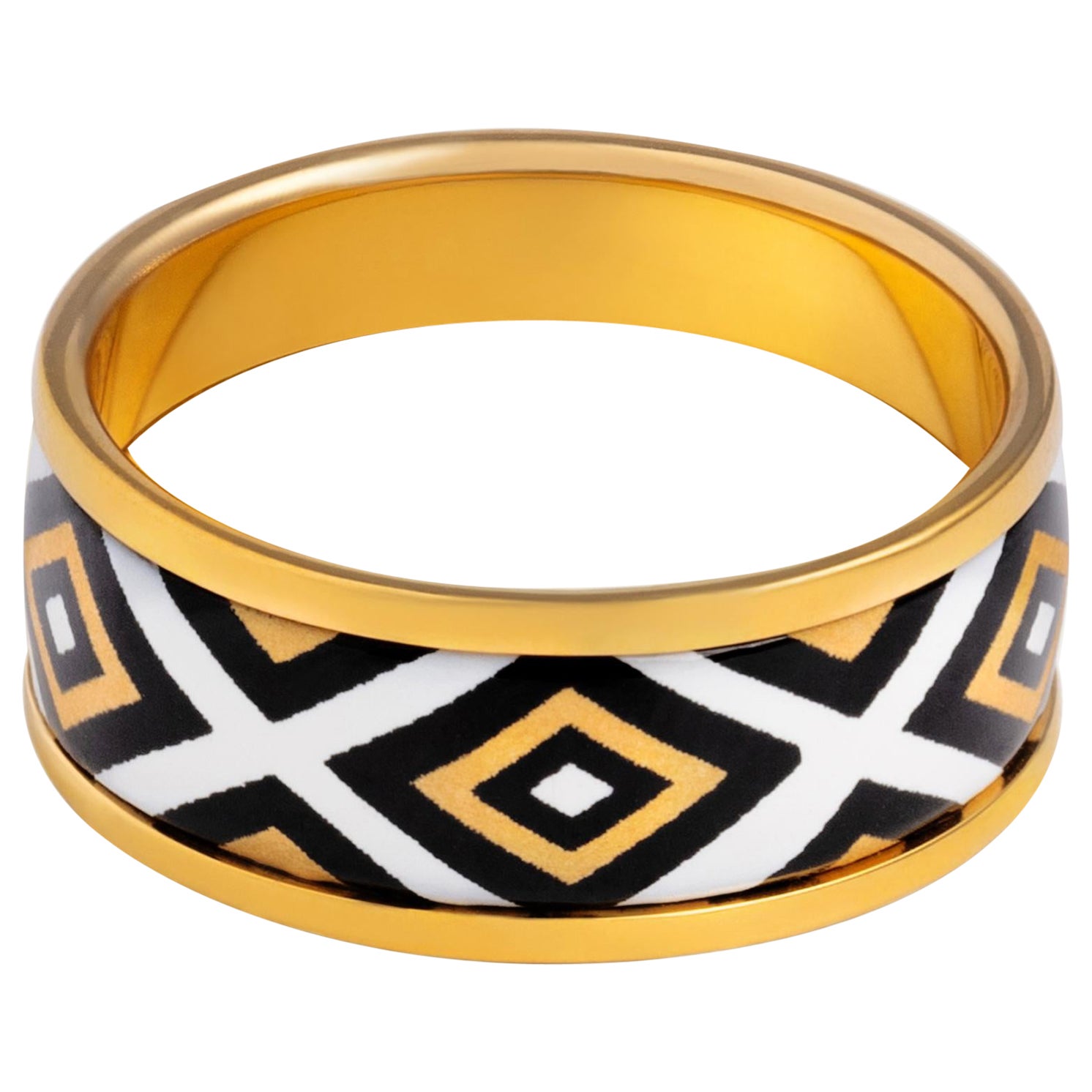 For Sale:  Legacy Ring Hand-Painted Gold-Plated Stainless Steel with Fire Enamel