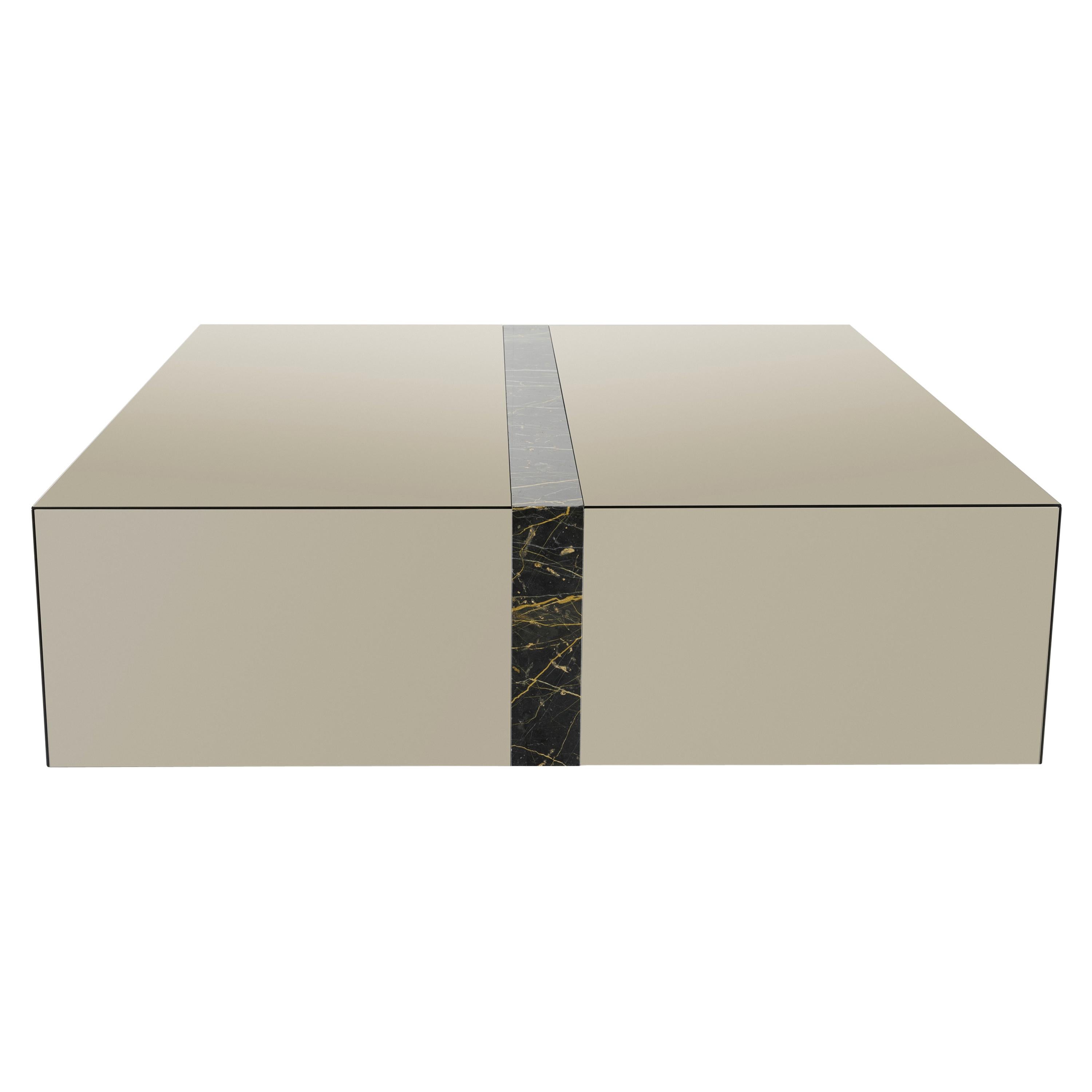 Legado Coffee Table with Mirror and Marble Combined For Sale
