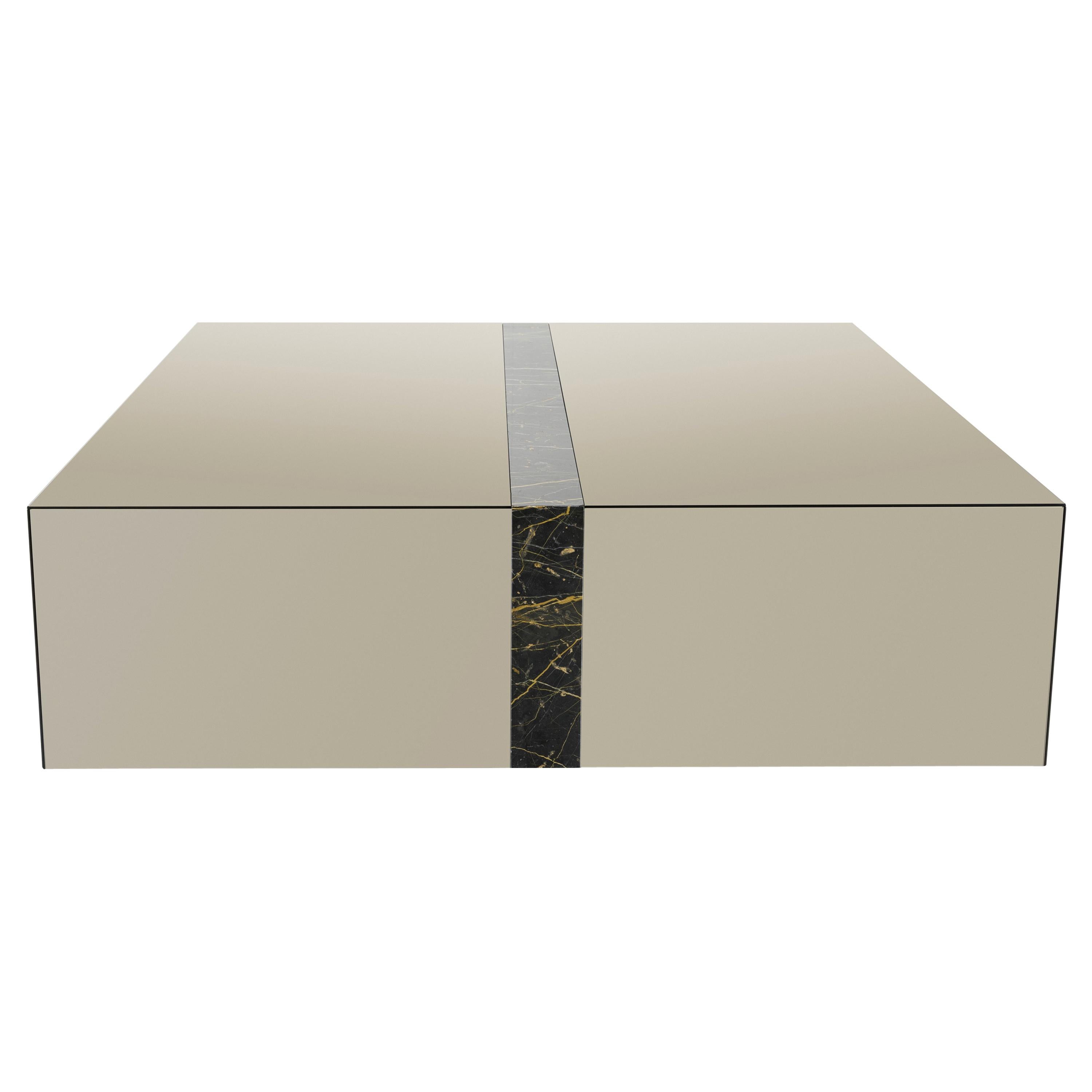 Legado Coffee Table with Bronze Mirror and Marble Combined For Sale