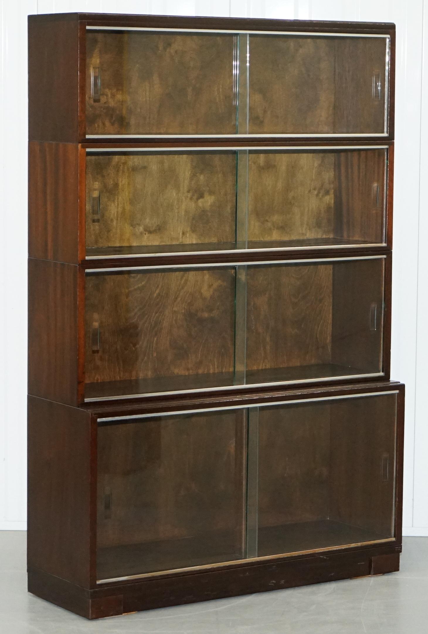 Legal Library Suite of Minty Oxford Modular Stacking Mahogany Library Bookcases 1