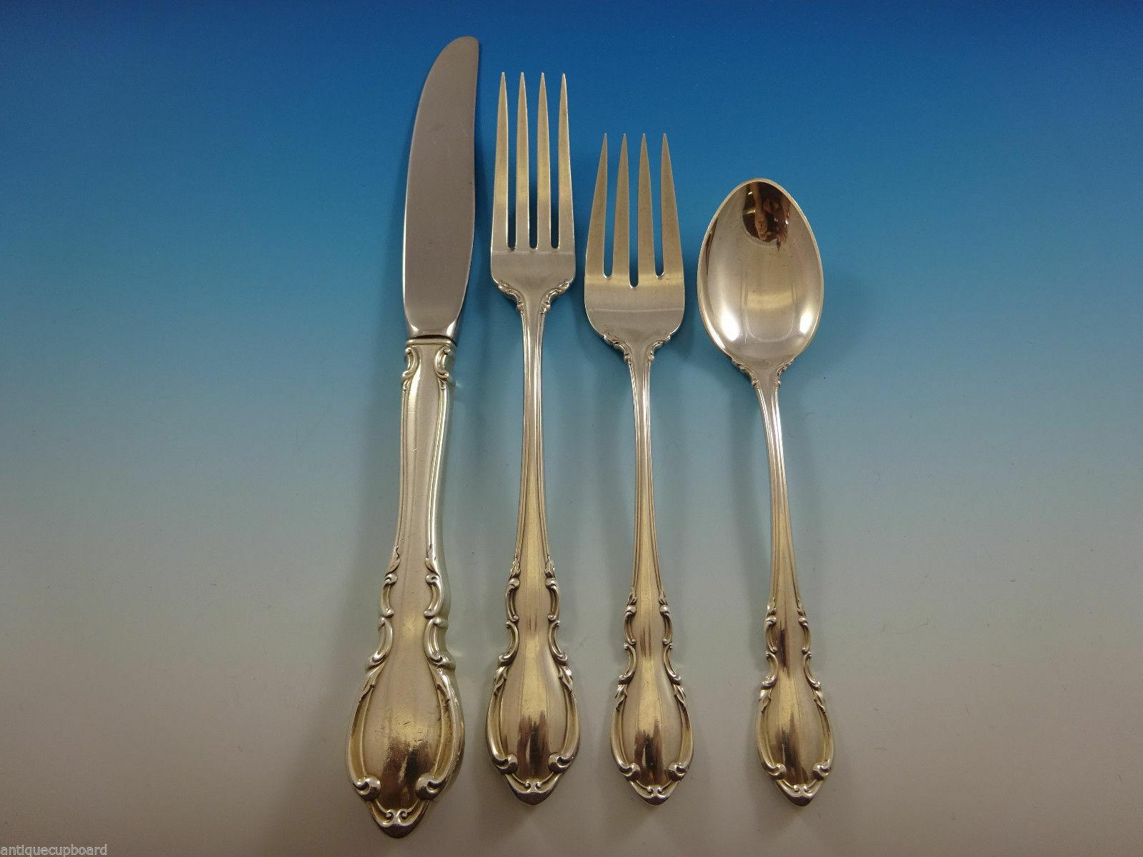 Legato by Towle Sterling Silver Flatware Set for 12 Service 82 Pieces In Excellent Condition For Sale In Big Bend, WI