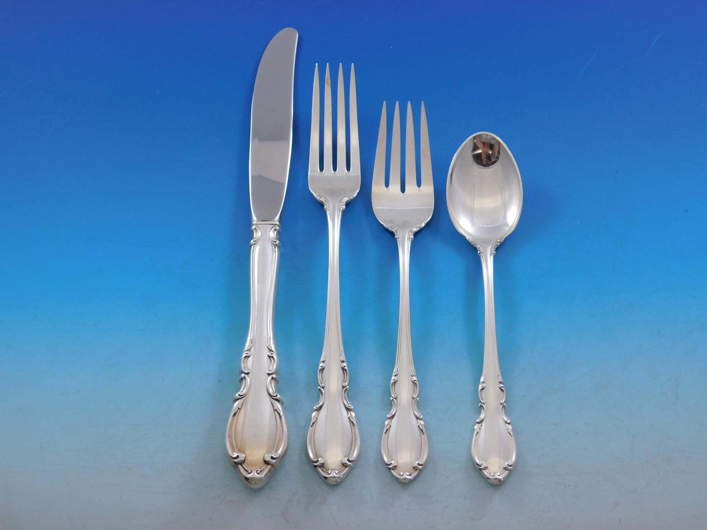 Legato by Towle Sterling Silver Flatware Set for 8 Service 54 Pieces In Excellent Condition In Big Bend, WI
