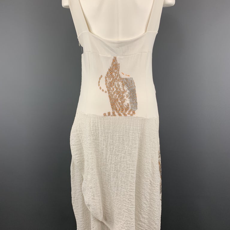 LEGATTE JEANS Size L White Cotton Blend Printed Crepe Overlay Maxi Dress at  1stDibs | legatte jeans collection