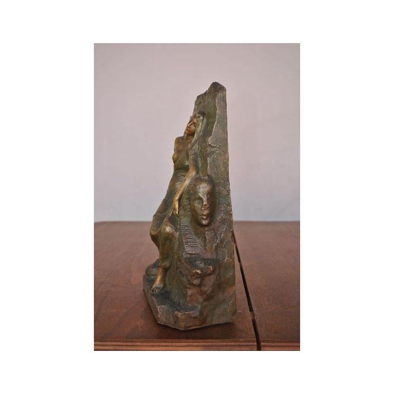„Legend der Ruinen“ Ägyptisches Bas-Relief aus Bronze von Henri Levasseur im Angebot 4