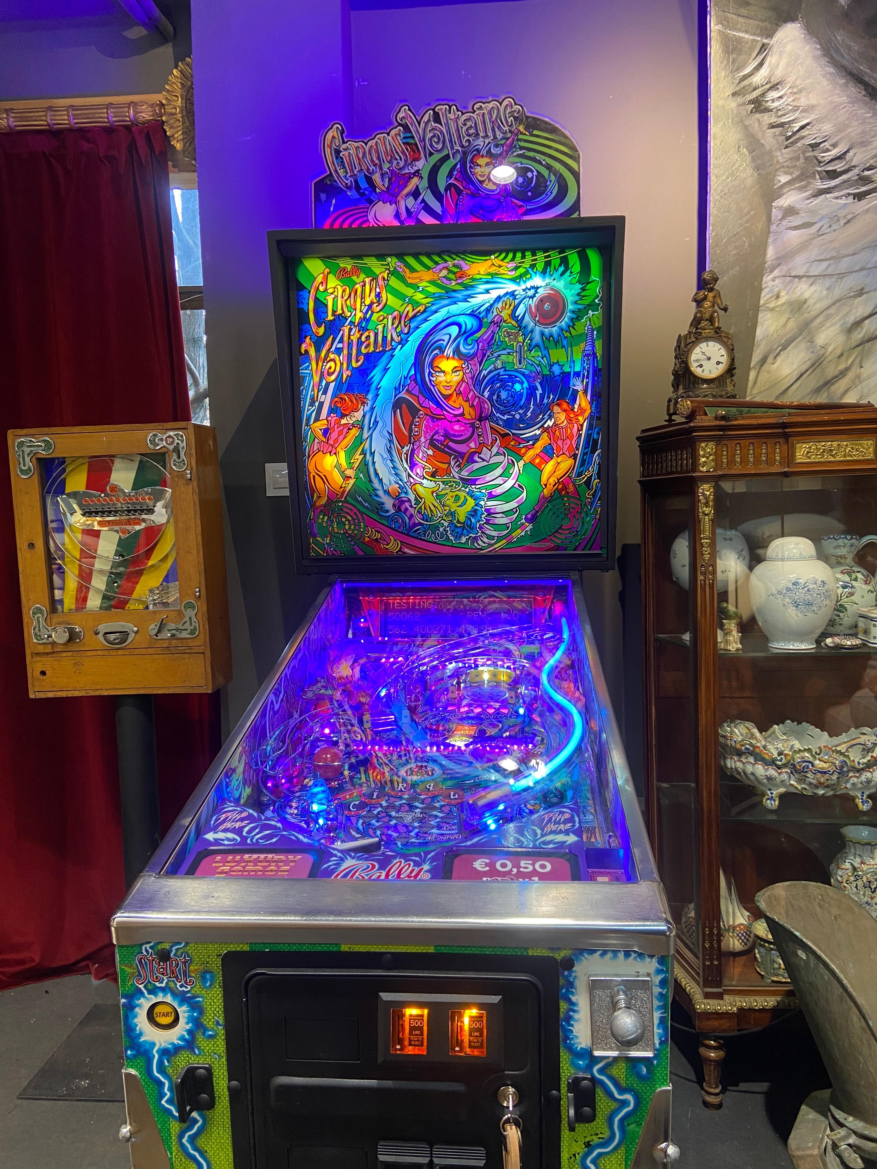 Metal Legendary Circus Voltaire Pinball Game by Williams Electronic Games Made in 1997 For Sale